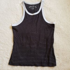 Aeropostale Black and White Striped Heritage Tank